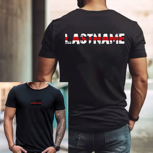 Personalized US Firefighter Flag Custom Name T-shirt Printed HN241280