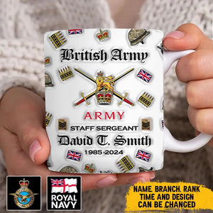 Personalized UK Veteran Branch Logo Custom Name & Time Mug Printed AHVA241275