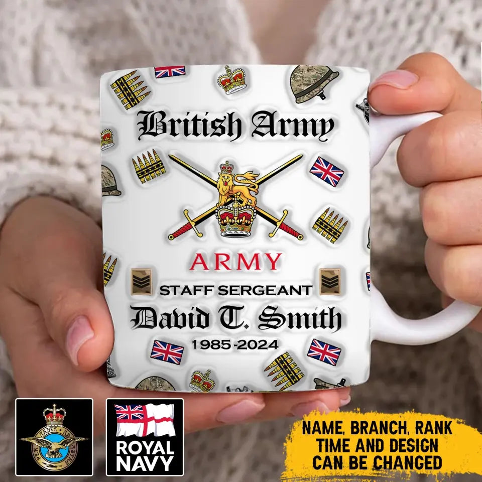 Personalized UK Veteran Branch Logo Custom Name & Time Mug Printed AHVA241275