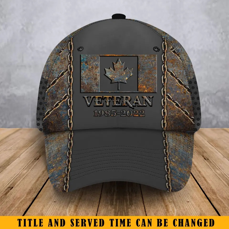 Personalized Canadian Veteran Retired 3D Printed Cap QTKH241279