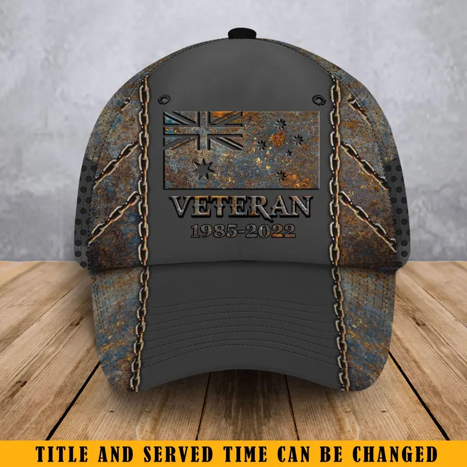 Personalized Australian Veteran Retired 3D Printed Cap QTKH241279