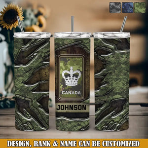 Personalized Canadian Veteran Rank Camo Skinny Tumbler Printed AHVQ241281