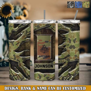 Personalized Australian Veteran Rank Camo Skinny Tumbler Printed AHVQ241281