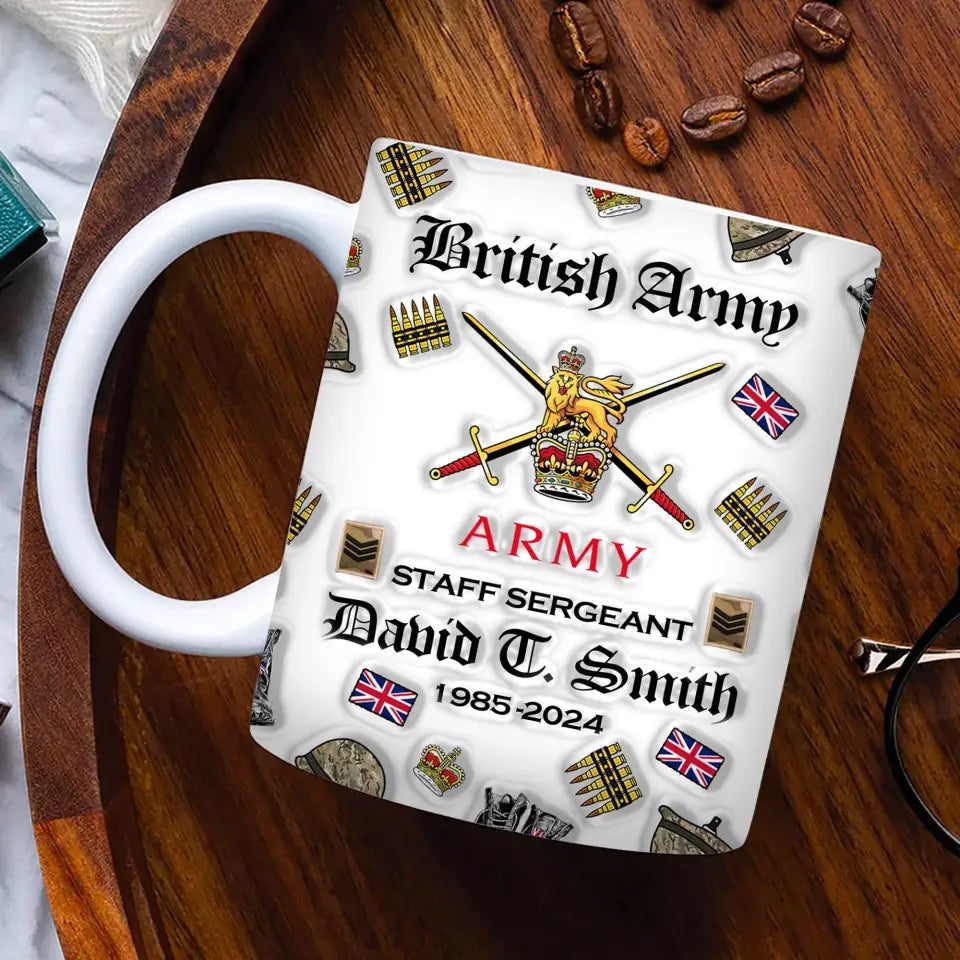 Personalized UK Veteran Branch Logo Custom Name & Time Mug Printed AHVA241275