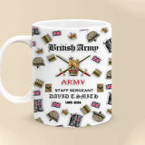 Personalized UK Veteran Branch Logo Custom Name & Time Mug Printed AHVA241275