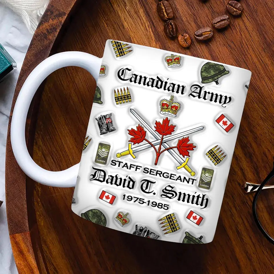 Personalized Canadian Veteran Branch Logo Custom Name & Time Mug Printed AHVA241275