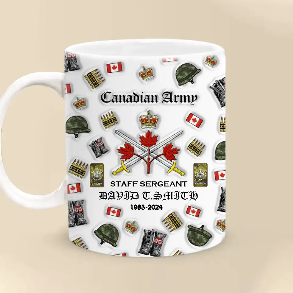 Personalized Canadian Veteran Branch Logo Custom Name & Time Mug Printed AHVA241275