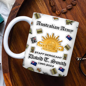 Personalized Australian Veteran Branch Logo Custom Name & Time Mug Printed AHVA241275