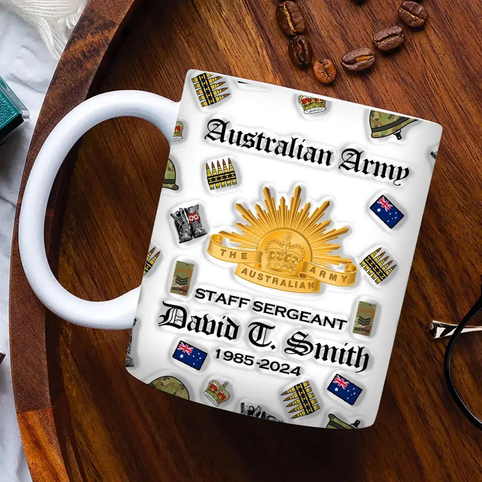 Personalized Australian Veteran Branch Logo Custom Name & Time Mug Printed AHVA241275