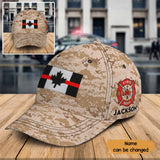 Personalized Canadian Firefighter Flag Custom Name Cap 3D Printed QTKH241291