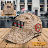 Personalized US Firefighter Flag Custom Name Cap 3D Printed QTKH241291