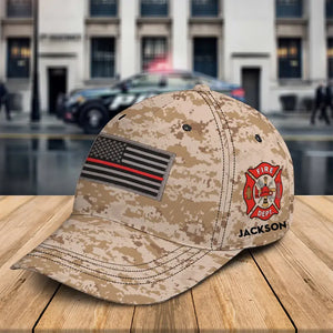 Personalized US Firefighter Flag Custom Name Cap 3D Printed QTKH241291
