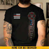 Personalized US Firefighter Flag Tshirt 2D Printed QTKH241288