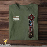 Personalized US Firefighter Flag Tshirt 2D Printed QTKH241288