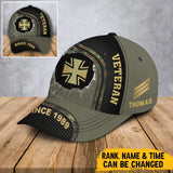 Personalized German Veteran Rank Gold Custom Name & Time Cap 3D Printed AHVA241294