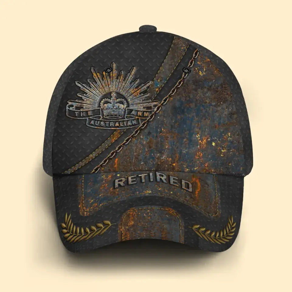 Personalized Retired Australian Veteran Branch Logo Custom Name & Time Cap 3D Printed AHVQ241298