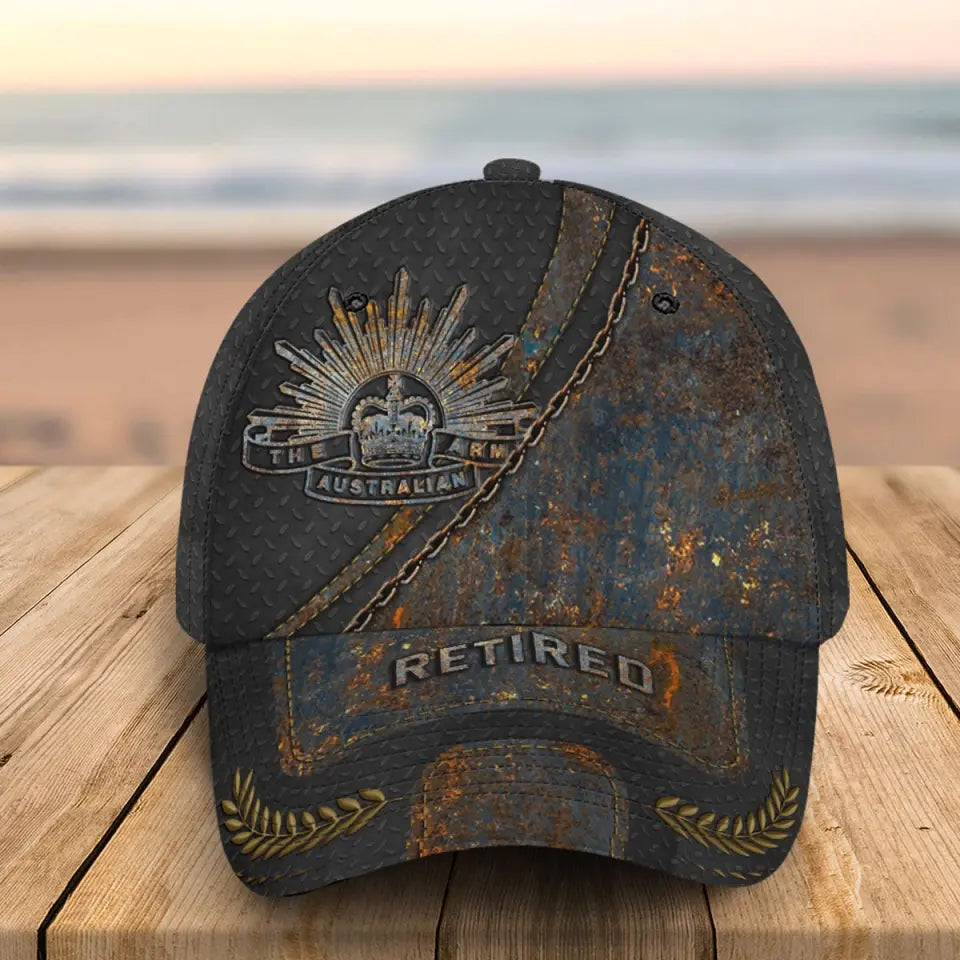 Personalized Retired Australian Veteran Branch Logo Custom Name & Time Cap 3D Printed AHVQ241298