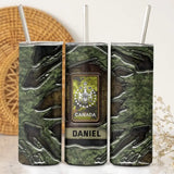Personalized Canadian Veteran Rank Camo Skinny Tumbler Printed AHVQ241281
