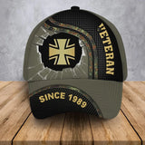 Personalized German Veteran Rank Gold Custom Name & Time Cap 3D Printed AHVA241294