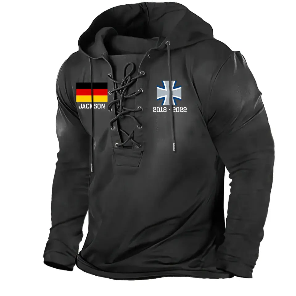 Personalized German Army Veteran Custom Name And Service Time  Long Sleeves Hoodie 3D Printed LVA241295