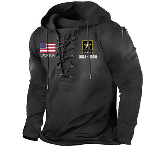 Personalized US Army Veteran Custom Name And Service Time  Long Sleeves Hoodie 3D Printed LVA241295