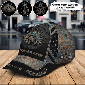 Personalized Australian Veteran Logo Custom Name & Time Cap 3D Printed AHHN241307