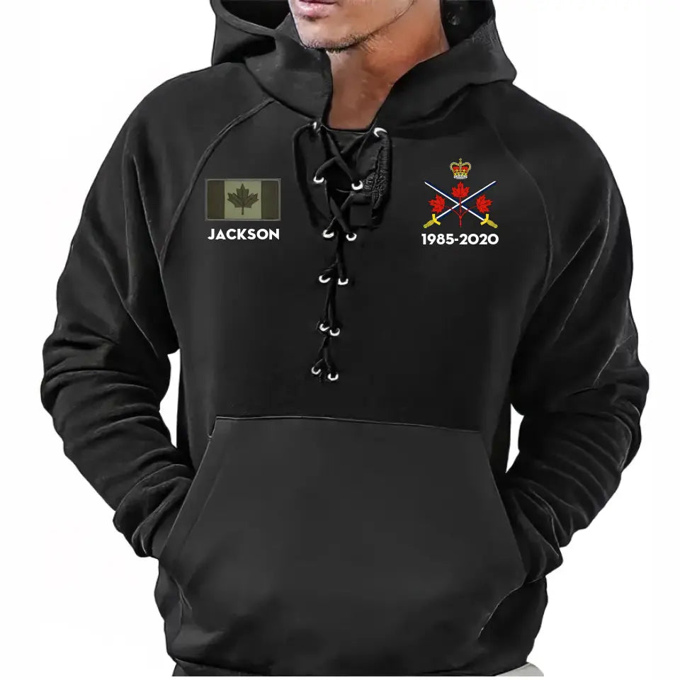 Personalized Canadian Veteran Branch Logo Custom Name & Service Time Long Sleeves Hoodie 3D Printed KVH241309