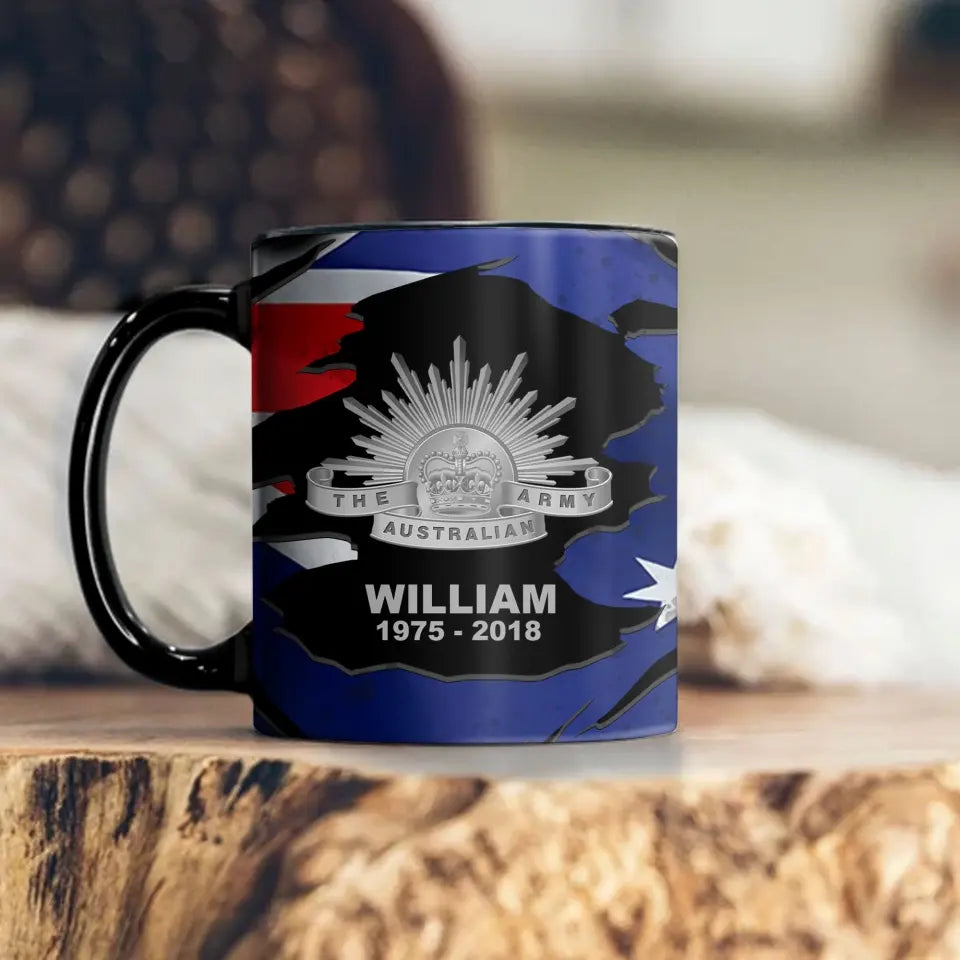 Personalized Australian Veteran Branch Logo Custom Name & Time Mug Printed VQ241303