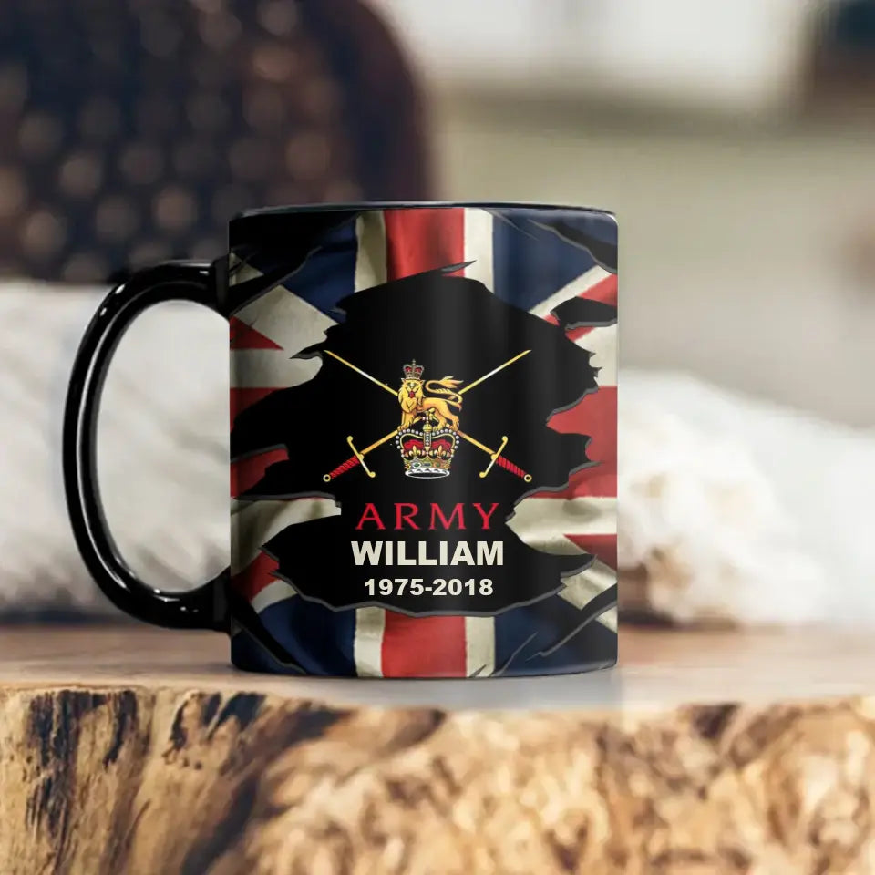 Personalized UK Veteran Branch Logo Custom Name & Time Mug Printed VQ241314