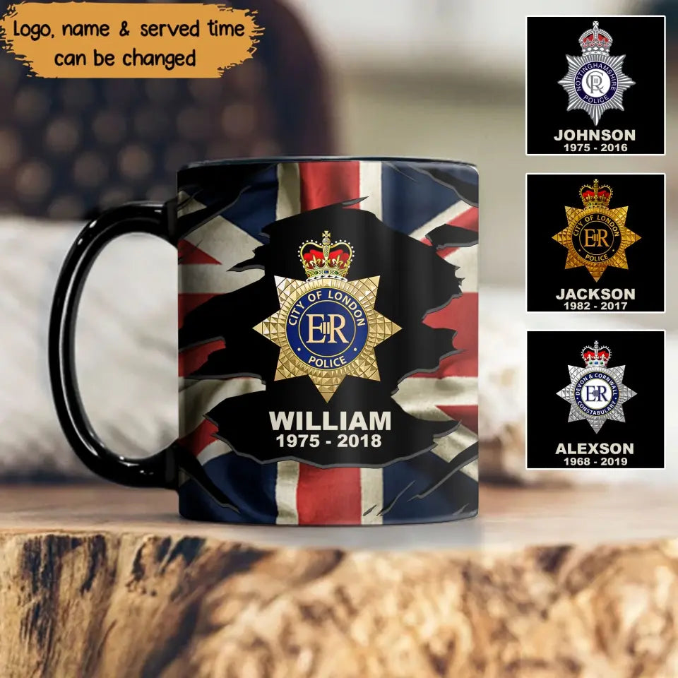 Personalized UK Police Branch Logo Custom Name & Time Mug Printed VQ241314