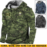 Personalized Canadian Veteran Rank Camo Custom Name Long Sleeves Hoodie 3D Printed LVA241318