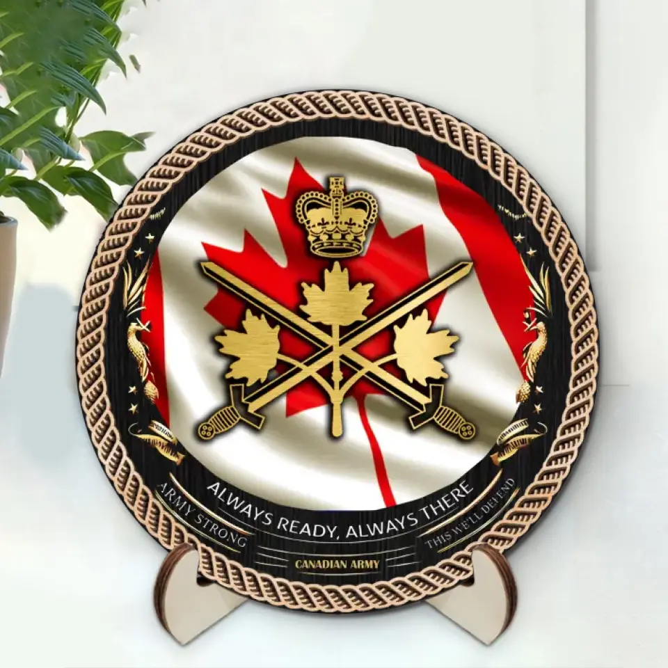Personalized Canadian Veteran Logo Always Ready Always There Customized Wooden Frame Printed AHVQ241321