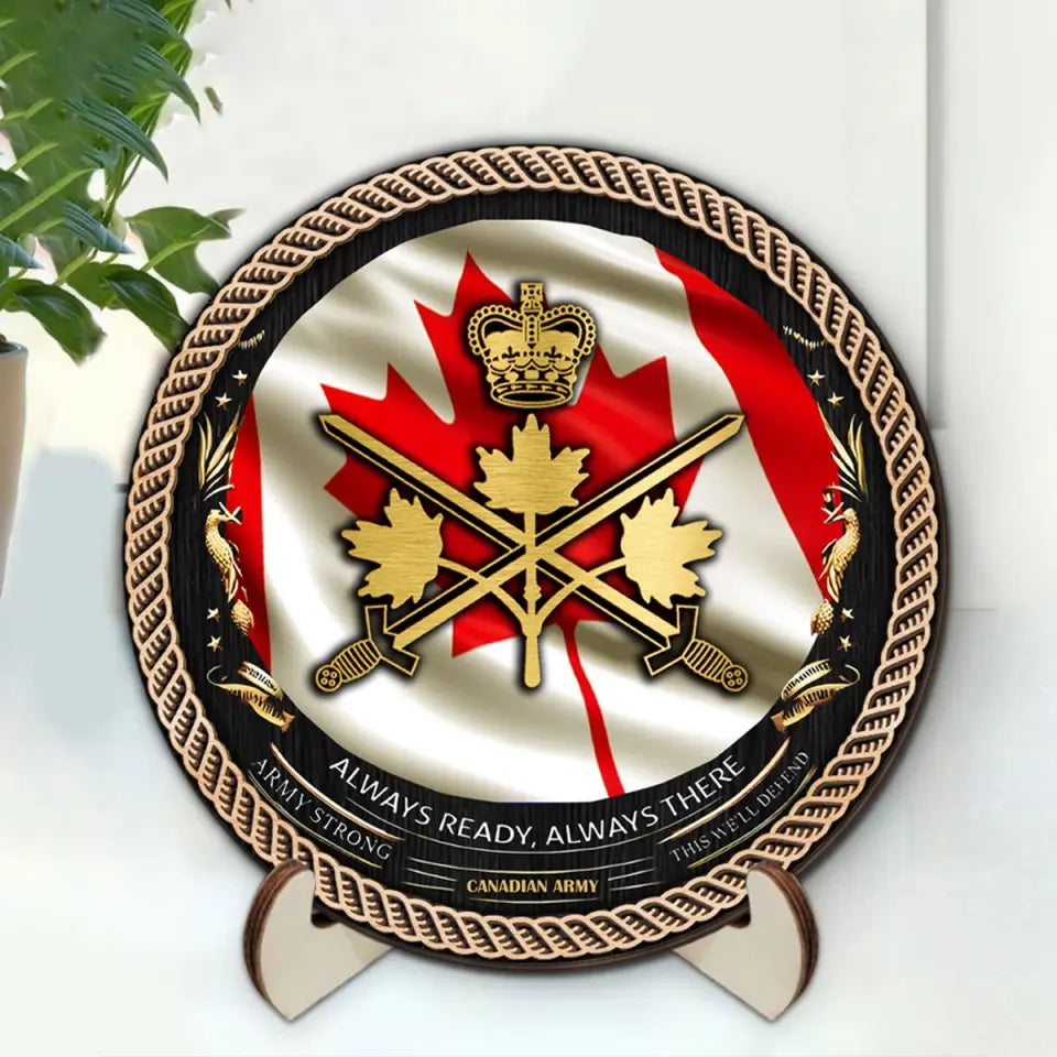 Personalized Canadian Veteran Logo Always Ready Always There Customized Wooden Frame Printed AHVQ241321