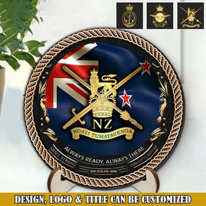 Personalized New Zealand Veteran Logo Always Ready Always There Customized Wooden Frame Printed AHVQ241321