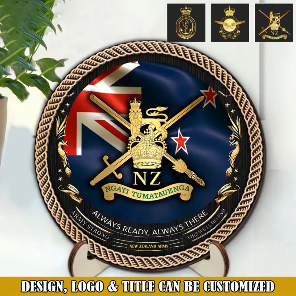 Personalized New Zealand Veteran Logo Always Ready Always There Customized Wooden Frame Printed AHVQ241321