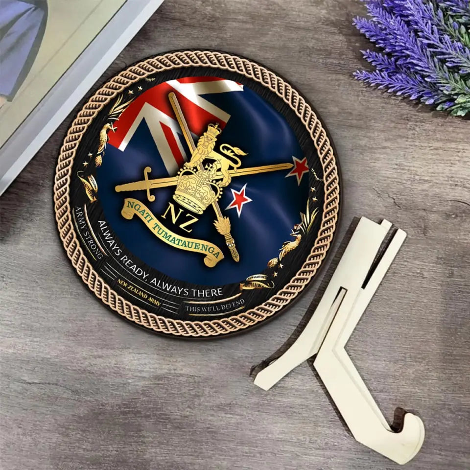 Personalized New Zealand Veteran Logo Always Ready Always There Customized Wooden Frame Printed AHVQ241321