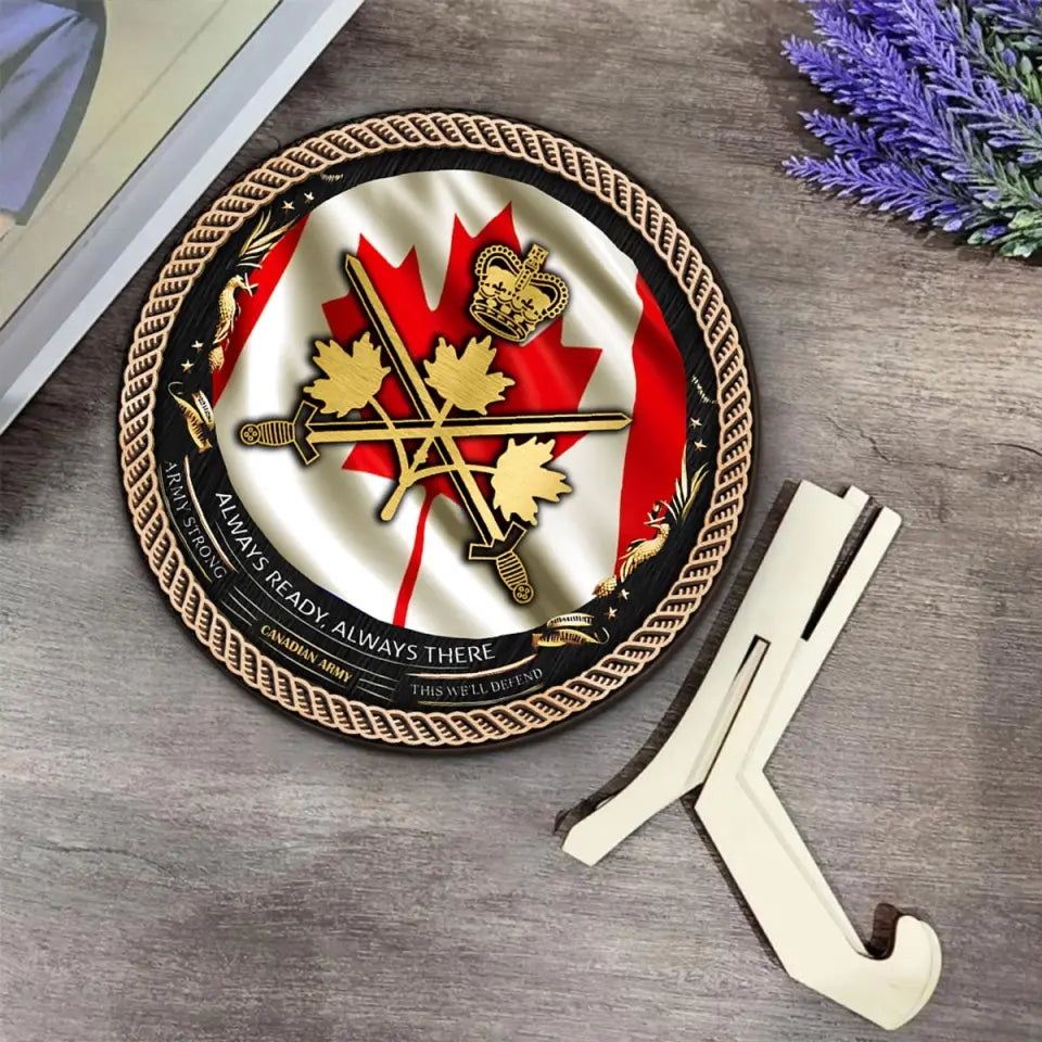 Personalized Canadian Veteran Logo Always Ready Always There Customized Wooden Frame Printed AHVQ241321