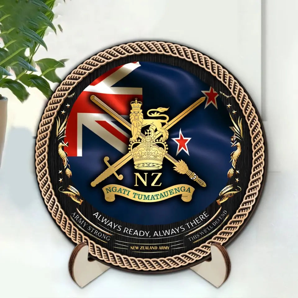 Personalized New Zealand Veteran Logo Always Ready Always There Customized Wooden Frame Printed AHVQ241321