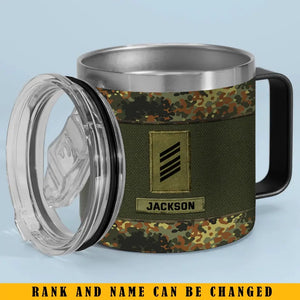 Personalized German Veteran Rank Camo Custom Name Coffee Cup 3D 12oz Printed KVH241324