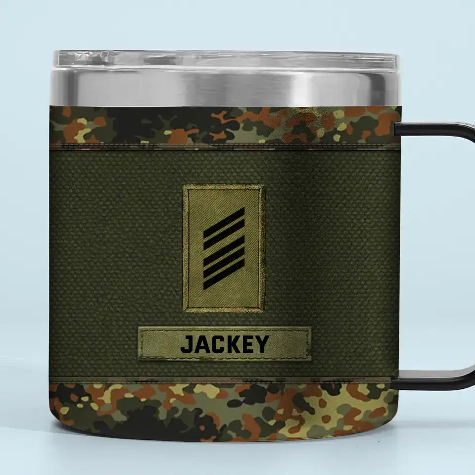 Personalized German Veteran Rank Camo Custom Name Coffee Cup 3D 12oz Printed KVH241324