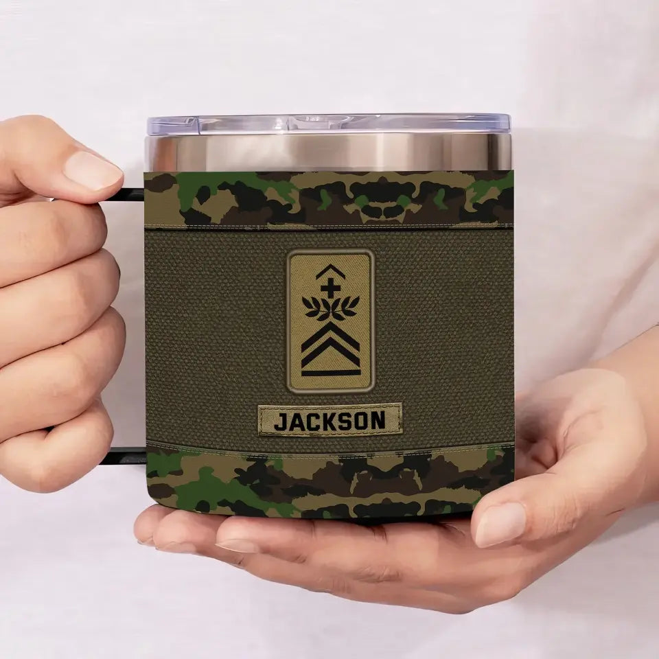 Personalized Swiss Veteran Rank Camo Custom Name Coffee Cup 3D 12oz Printed KVH241324