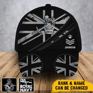 Personalized UK Army Logo UK Rank Custom Name Cap 3D Printed AHVA241334