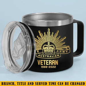 Personalized Australian Army Logo Australian Veteran Custom Service Time Coffee Cup Printed KVH241341