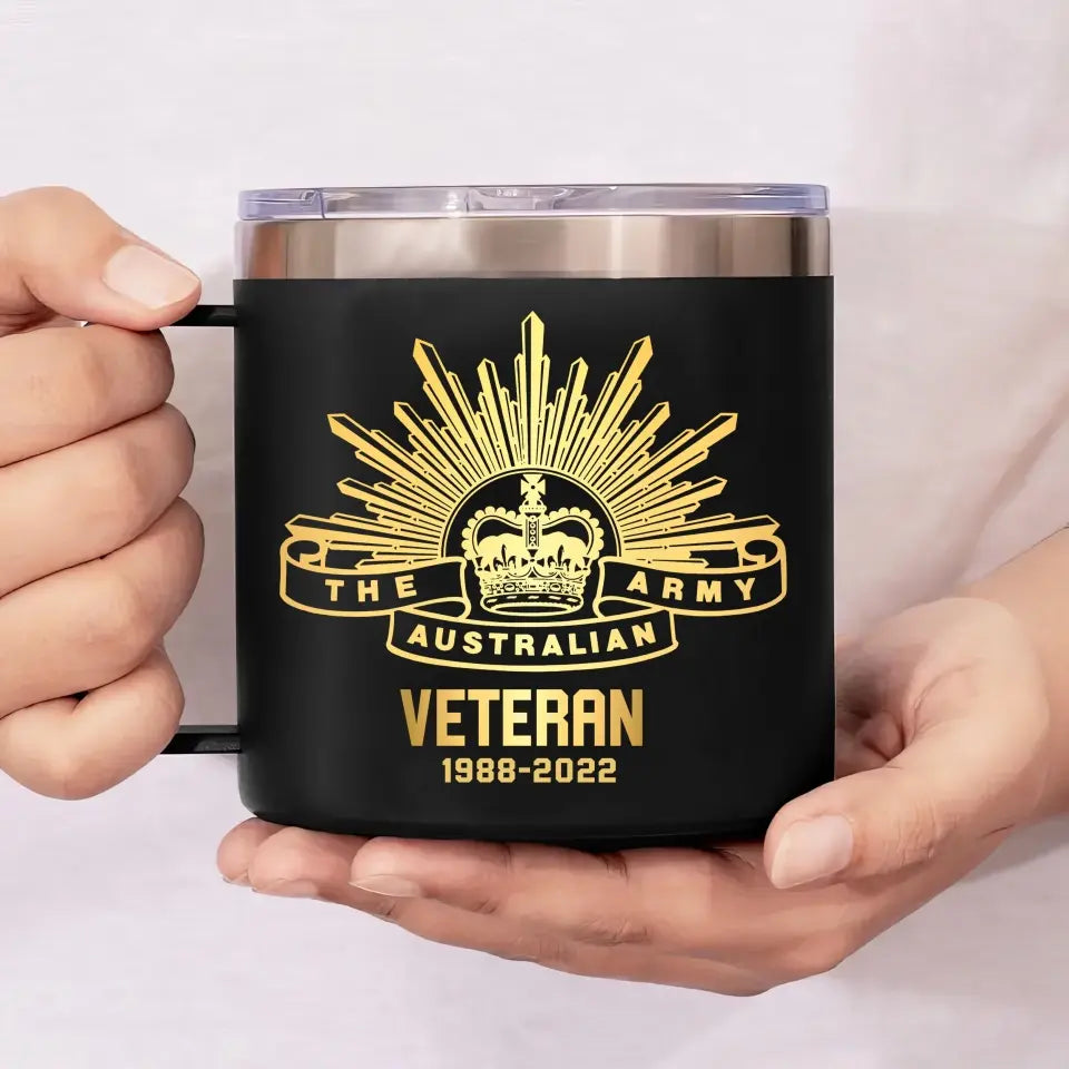Personalized Australian Army Logo Australian Veteran Custom Service Time Coffee Cup Printed KVH241341