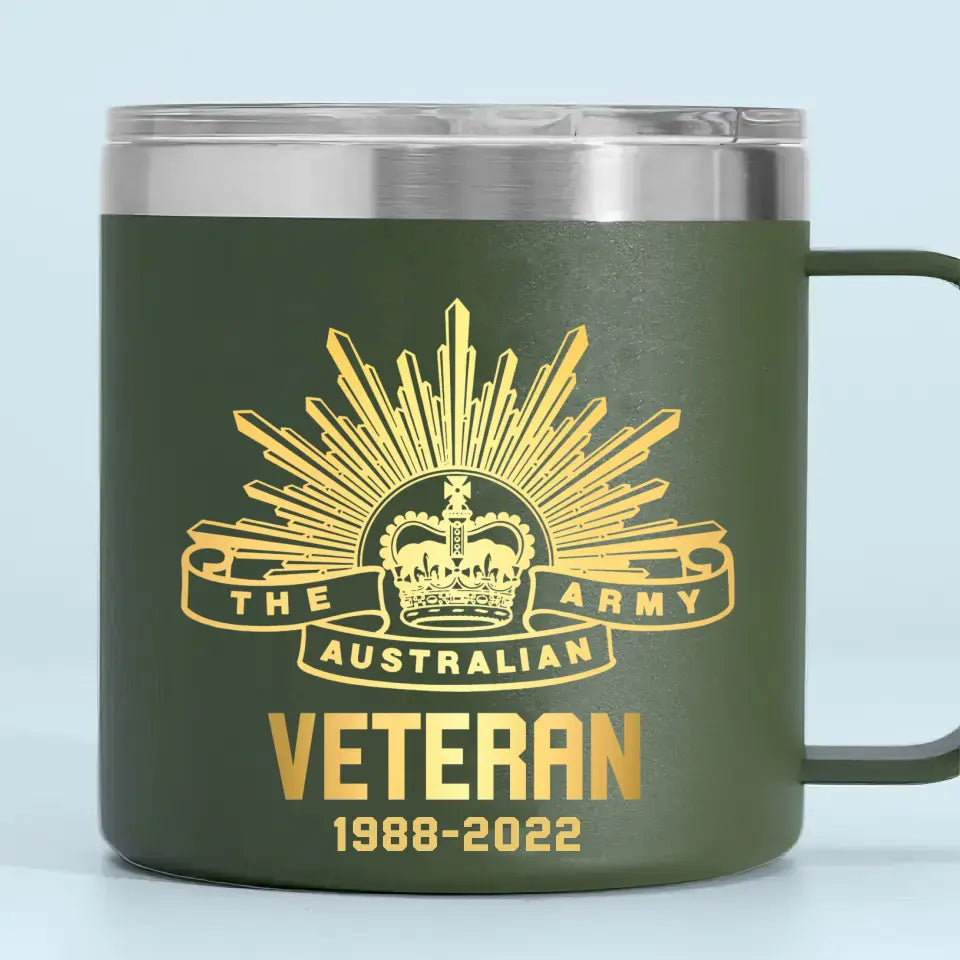 Personalized Australian Army Logo Australian Veteran Custom Service Time Coffee Cup Printed KVH241341