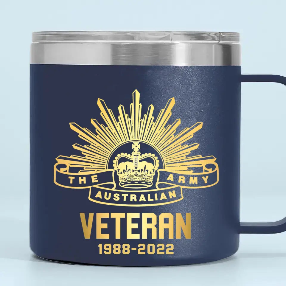 Personalized Australian Army Logo Australian Veteran Custom Service Time Coffee Cup Printed KVH241341