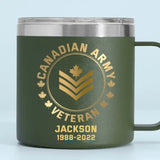 Personalized Canadian Army Logo Canadian Veteran Custom Service Time Coffee Cup Printed KVH241341