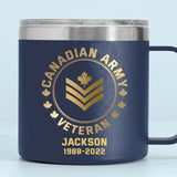 Personalized Canadian Army Logo Canadian Veteran Custom Service Time Coffee Cup Printed KVH241341