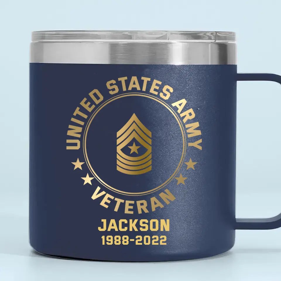 Personalized US Army Logo US Veteran Custom Service Time Coffee Cup Printed KVH241341