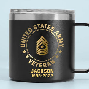 Personalized US Army Logo US Veteran Custom Service Time Coffee Cup Printed KVH241341